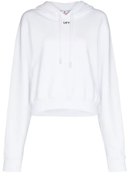 Off-White худи с кулиской и логотипом