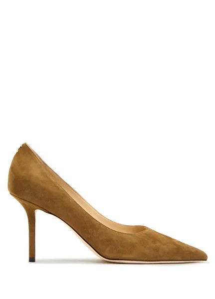 Хаки замшевые туфли на каблуке Jimmy Choo