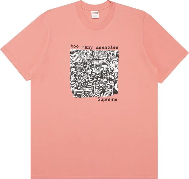 Футболка Supreme Too Many Assholes Tee 'Bright Coral', розовый