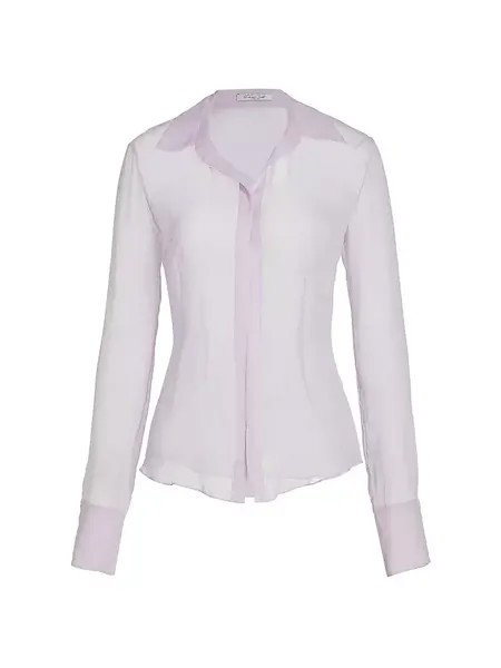 Прозрачная блузка с воротником Laquan Smith, цвет lilac
