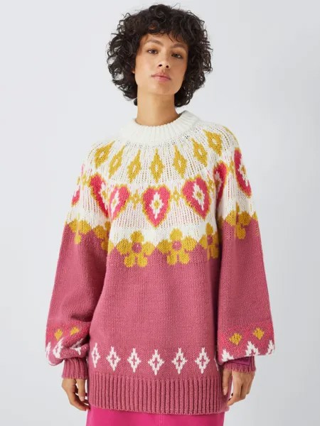 Джемпер вязки Isey Fair Isle Fabienne Chapot, грязно-розовый