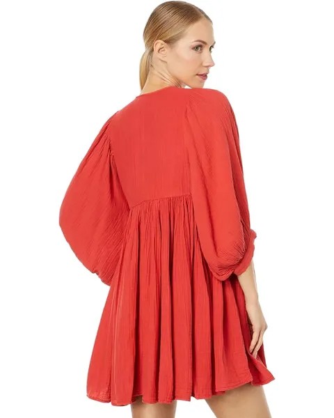 Платье SUNDRY Boho Tunic Dress, цвет Cherry