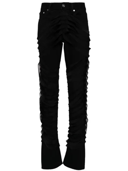 Helmut Lang джинсы с лентами, черный