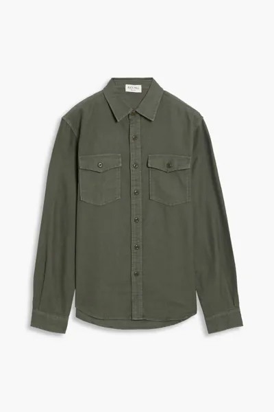 Рубашка Frontier из хлопковой фланели с начесом Alex Mill, армейский зеленый