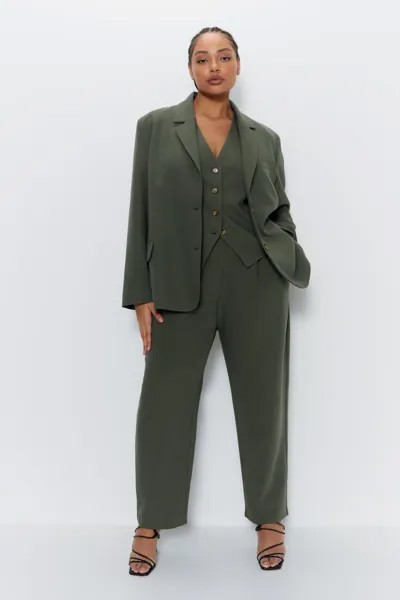 Приталенный однобортный пиджак Plus Warehouse, зеленый