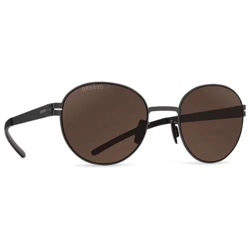 Солнцезащитные очки Gresso, круглые, с защитой от УФ, черный