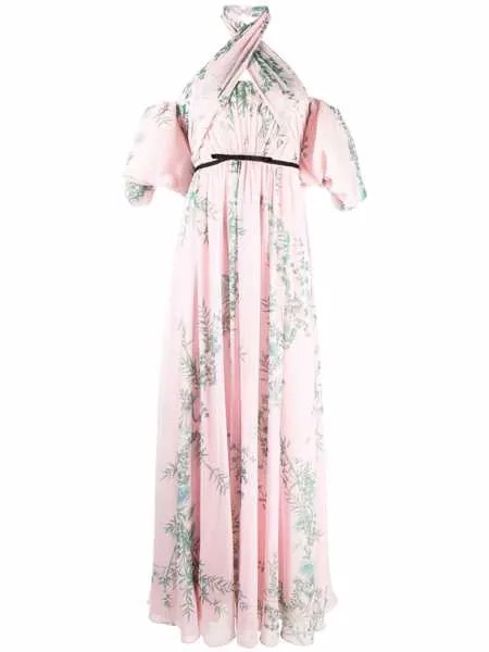 Giambattista Valli botanical-print off-shoulder dress