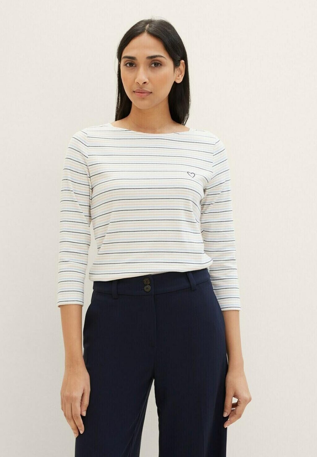Рубашка с длинными рукавами TOM TAILOR, цвет offwhite multicolor stripe