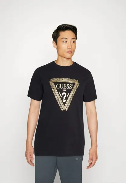 Футболка с принтом Chain ​​Logo Tee Guess, цвет jet black