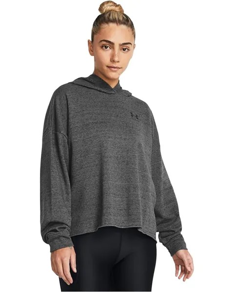 Худи Under Armour Rival Terry Oversized, цвет Castlerock Full Heather/Black