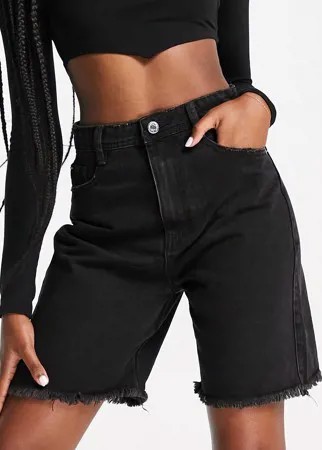 Черные удлиненные джинсовые шорты Missguided-Черный цвет