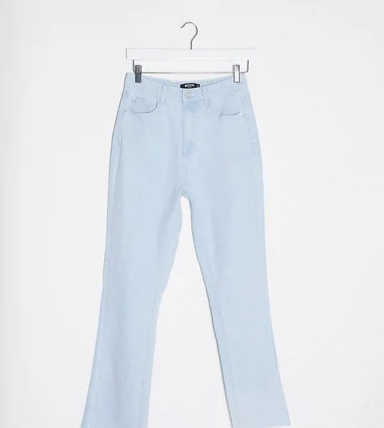 Выбеленные джинсы прямого кроя Missguided Petite-Голубой