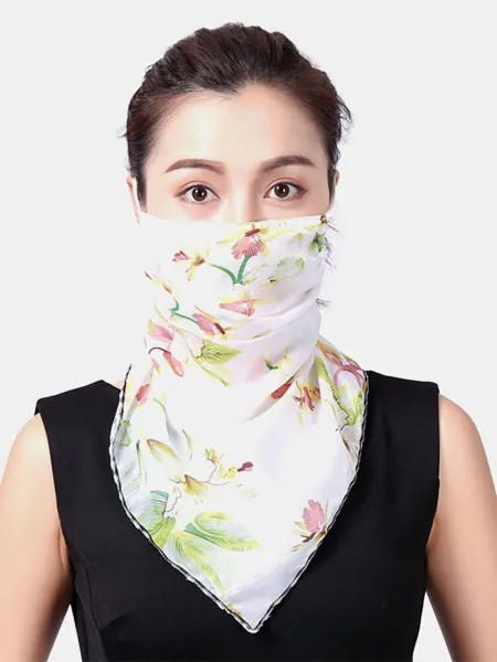 Женские дышащие маски для печати на ушах Шея Защитный солнцезащитный шарф-шаль