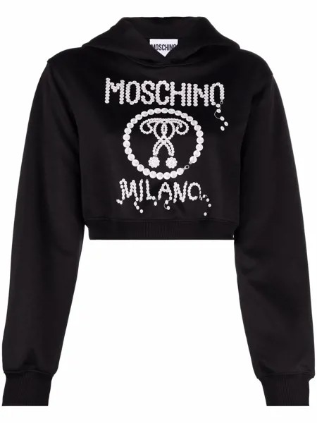 Moschino укороченное худи с логотипом