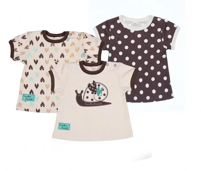 Lucky Child Футболка короткий рукав для девочки Улитки 30-138-3 3 шт.