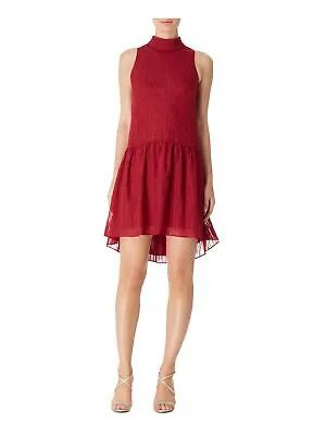 Женское красное короткое платье без рукавов BAR III с заниженной талией на работу 4