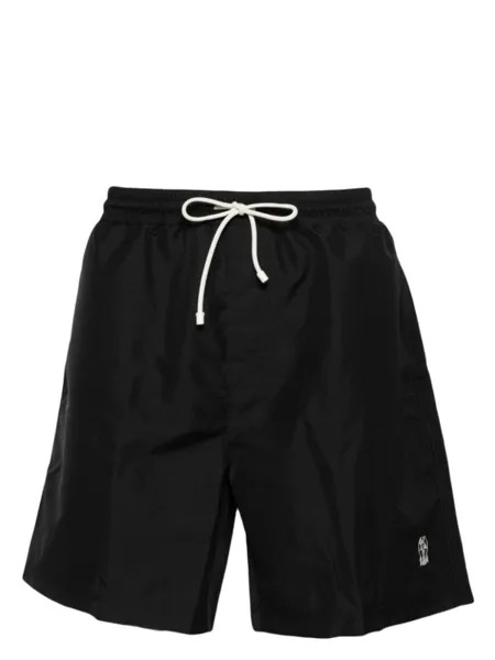 Brunello Cucinelli плавки-шорты с вышитым логотипом, черный