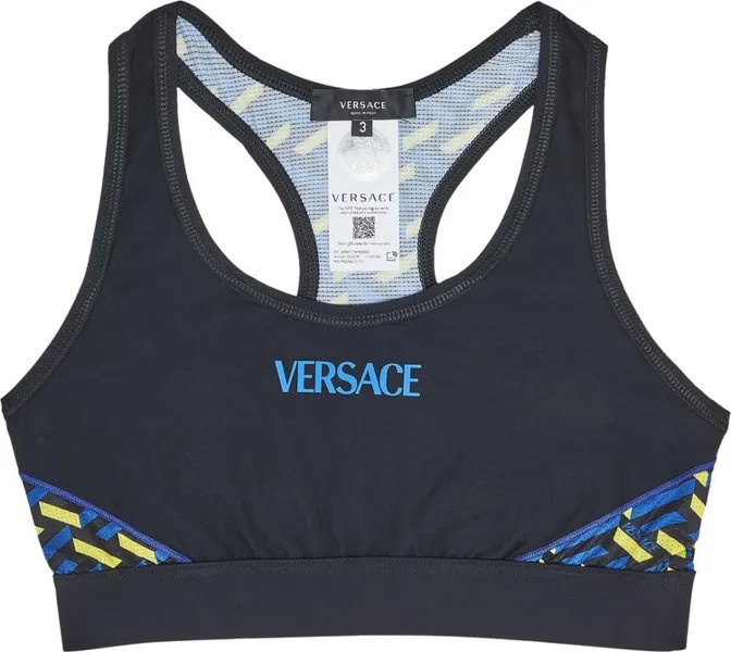 Бюстгальтер Versace Monogram Print Sports Bra 'Black/Print', черный