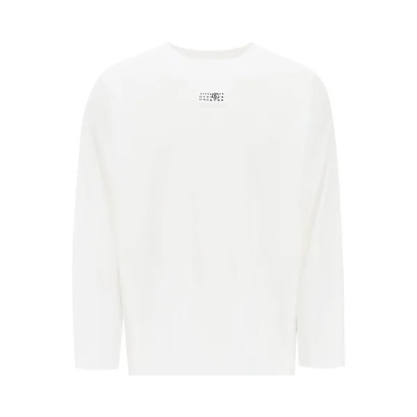 Футболка MM6 Maison Margiela Logo Long-Sleeve  'White', белый