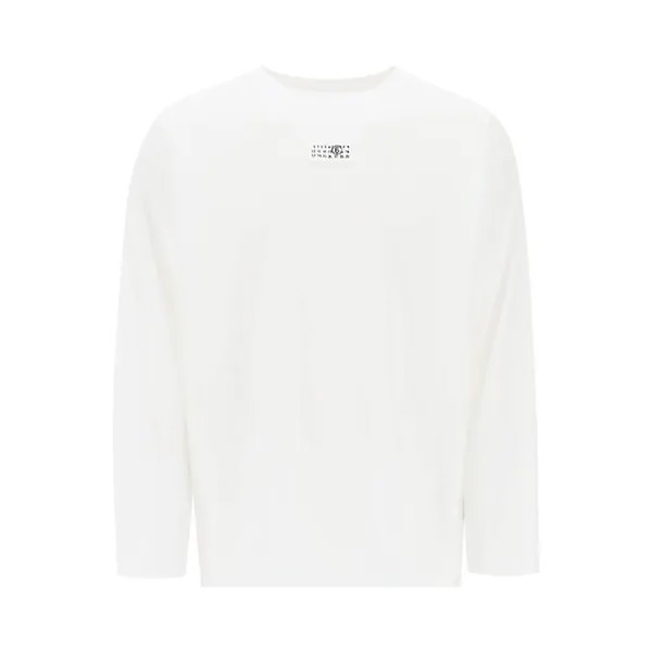 Футболка MM6 Maison Margiela Logo Long-Sleeve  'White', белый