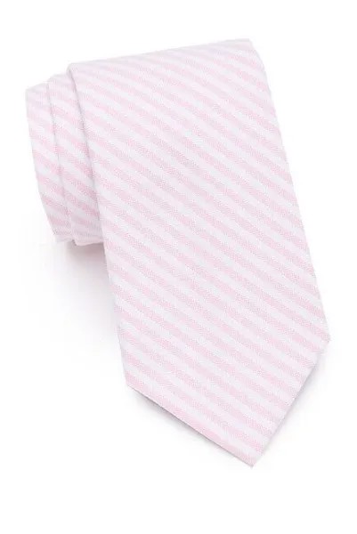 НОВИНКА TOMMY HILFIGER Розово-белый яркий галстук в микрополоску из хлопкового твила 57 дюймов Д x 3 дюйма Ш