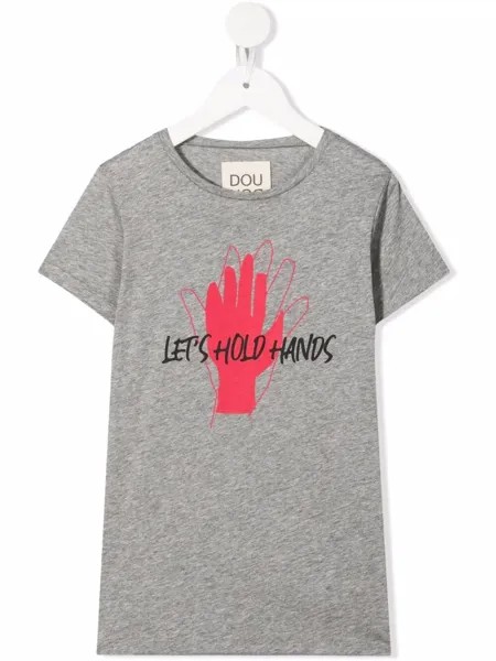 Douuod Kids футболка с надписью Let's Hold Hands