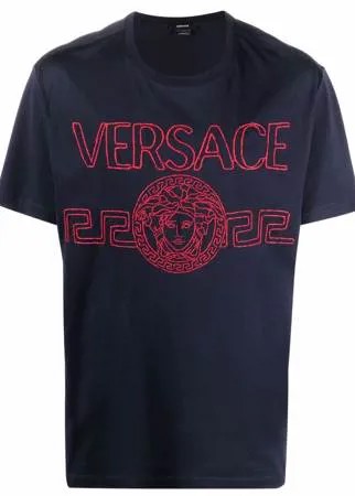 Versace футболка с вышитым логотипом