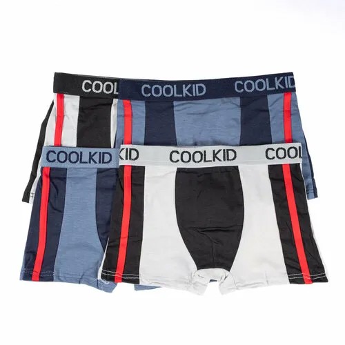 Трусы  COOLKID, 3 шт., размер S, серый, синий