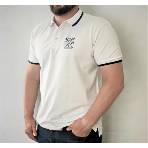 Мужская футболка-поло Scuola Nautica Italiana, размер 50, белый/синий