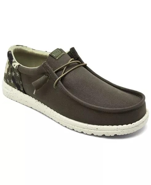 Мужские повседневные мокасины Wally Funk Americana Camo от Finish Line Hey Dude, зеленый