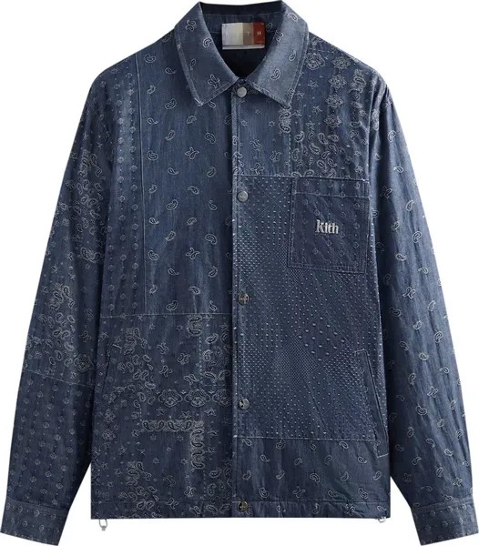 Куртка Kith Japanese Patchwork Jacquard Coaches Jacket 'Light Indigo', синий