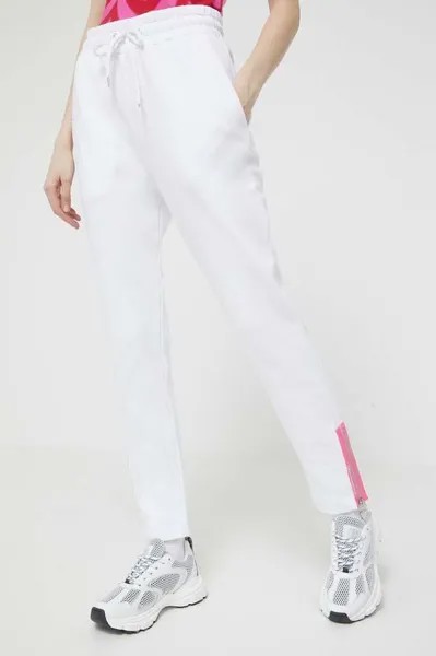 Хлопковые спортивные брюки Love Moschino, белый