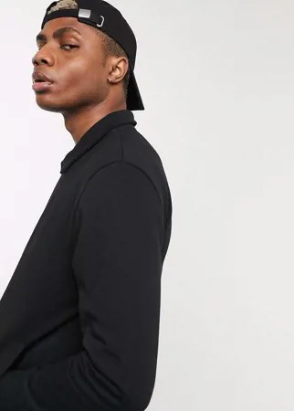 Трикотажная черная куртка Харрингтон ASOS DESIGN-Черный