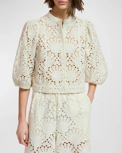 Рубашка с пышными рукавами Fuddie Broderie Anglaise Essentiel Antwerp, цвет Off White