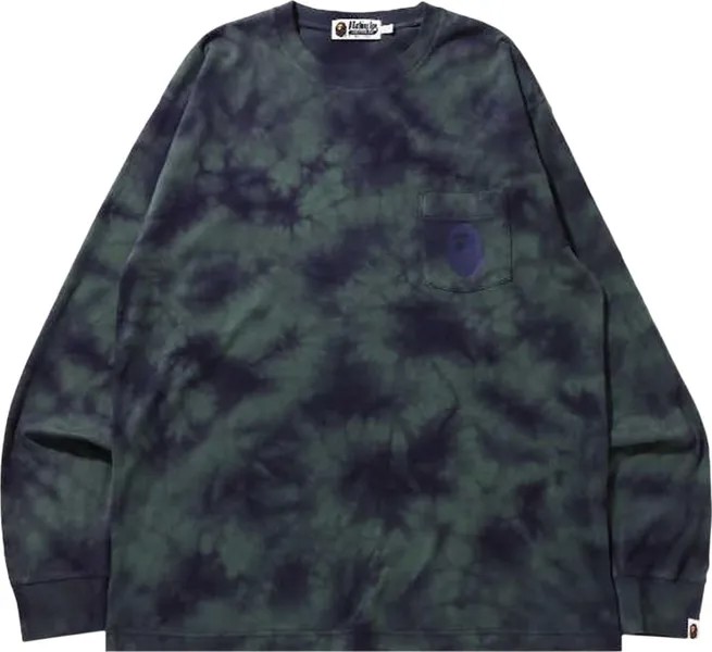 Лонгслив BAPE Tie Dye One Point Pocket Relaxed Fit Long-Sleeve Tee 'Purple', фиолетовый