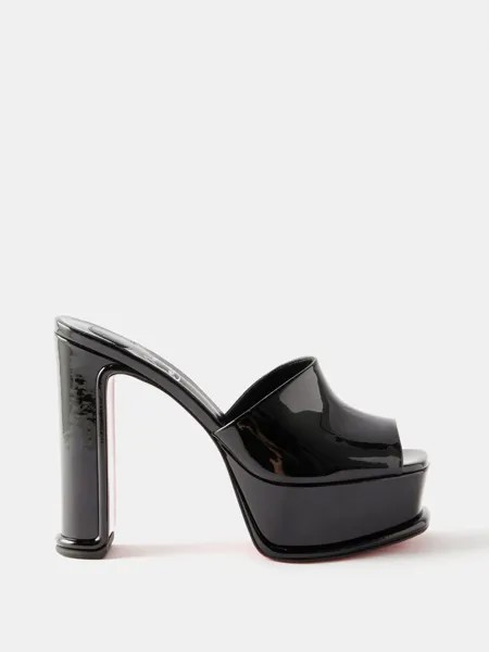 Туфли amali 130 на платформе из лакированной кожи Christian Louboutin, черный