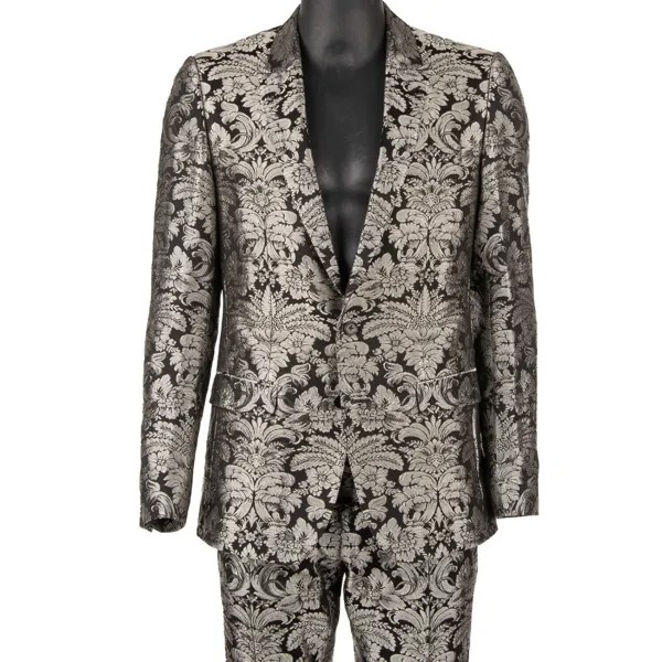 DOLCE - GABBANA MARTINI Жаккардовый костюм Baroque Flower Silver Black 12306