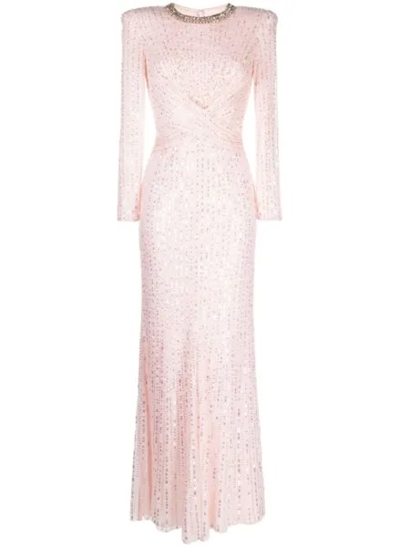 Jenny Packham платье макси Macelline с пайетками, розовый
