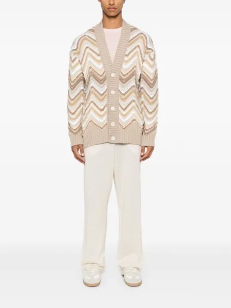 Missoni кардиган с узором «макро-зигзаг», нейтральный цвет
