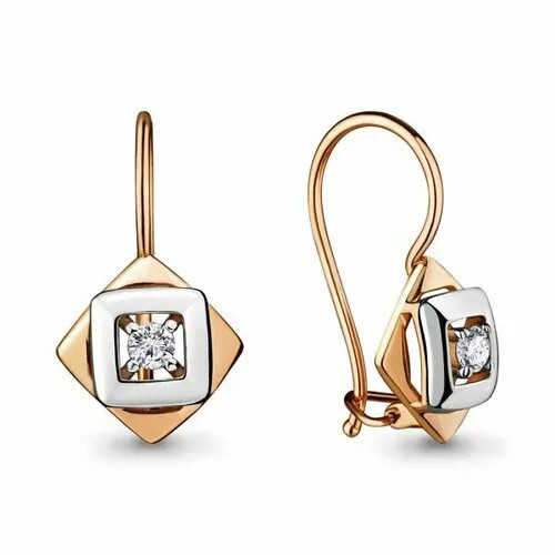 Серьги Trade Jewelry, красное золото, 585 проба, фианит, золотой