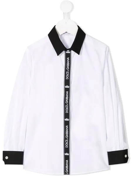 Dolce & Gabbana Kids рубашка с контрастной отделкой