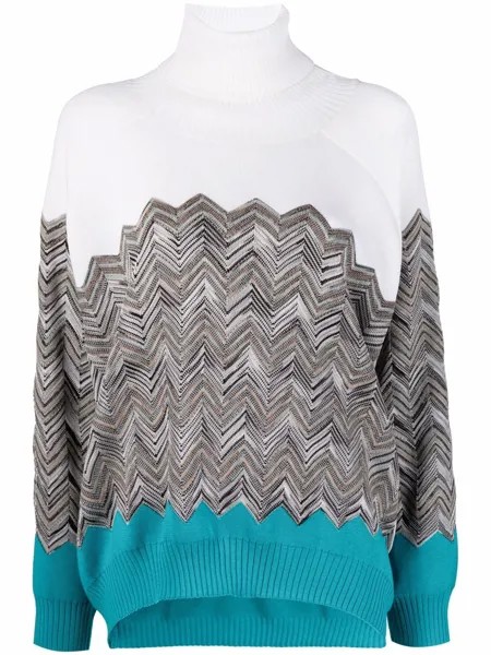 Missoni zig-zag roll-neck knit jumper