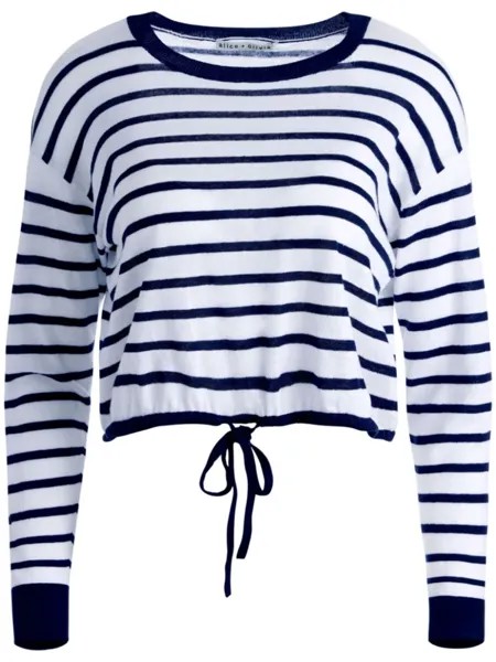 Alice + olivia топ Bernetta в полоску, белый
