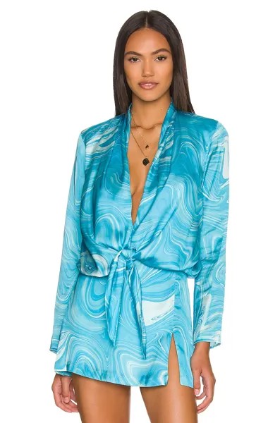 Топ Amanda Uprichard x REVOLVE Laurie, цвет Teal Swirl