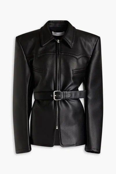 Куртка из искусственной фактурной кожи со сборками Philosophy Di Lorenzo Serafini, черный