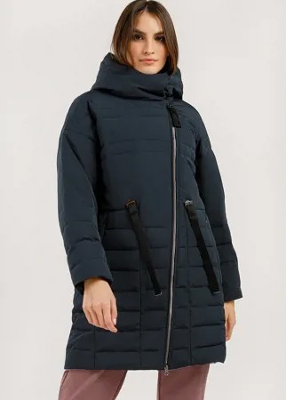 Пуховик женский Finn Flare W19-12029 синий 54