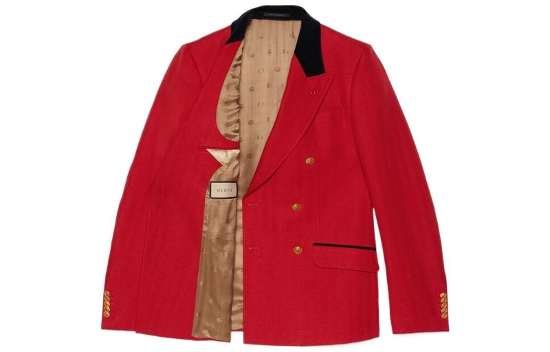 Деловой костюм мужской красный Gucci, красный