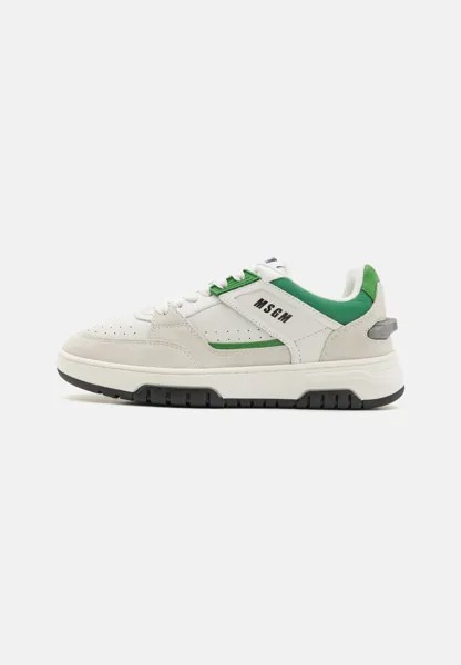 Низкие кеды MSGM, цвет green/light grey/off-white