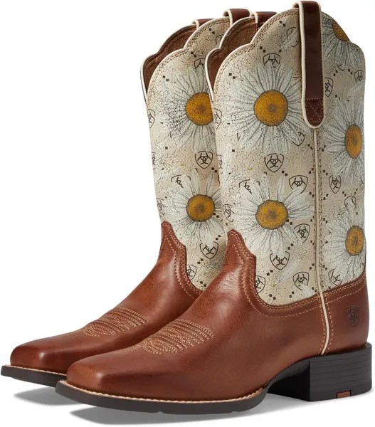 Ковбойские сапоги Round Up Wide Square Toe Western Boots Ariat, цвет Canyon Brown