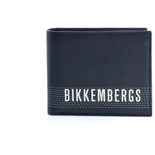 Портмоне кожаное с логотипом и строчками Bikkembergs